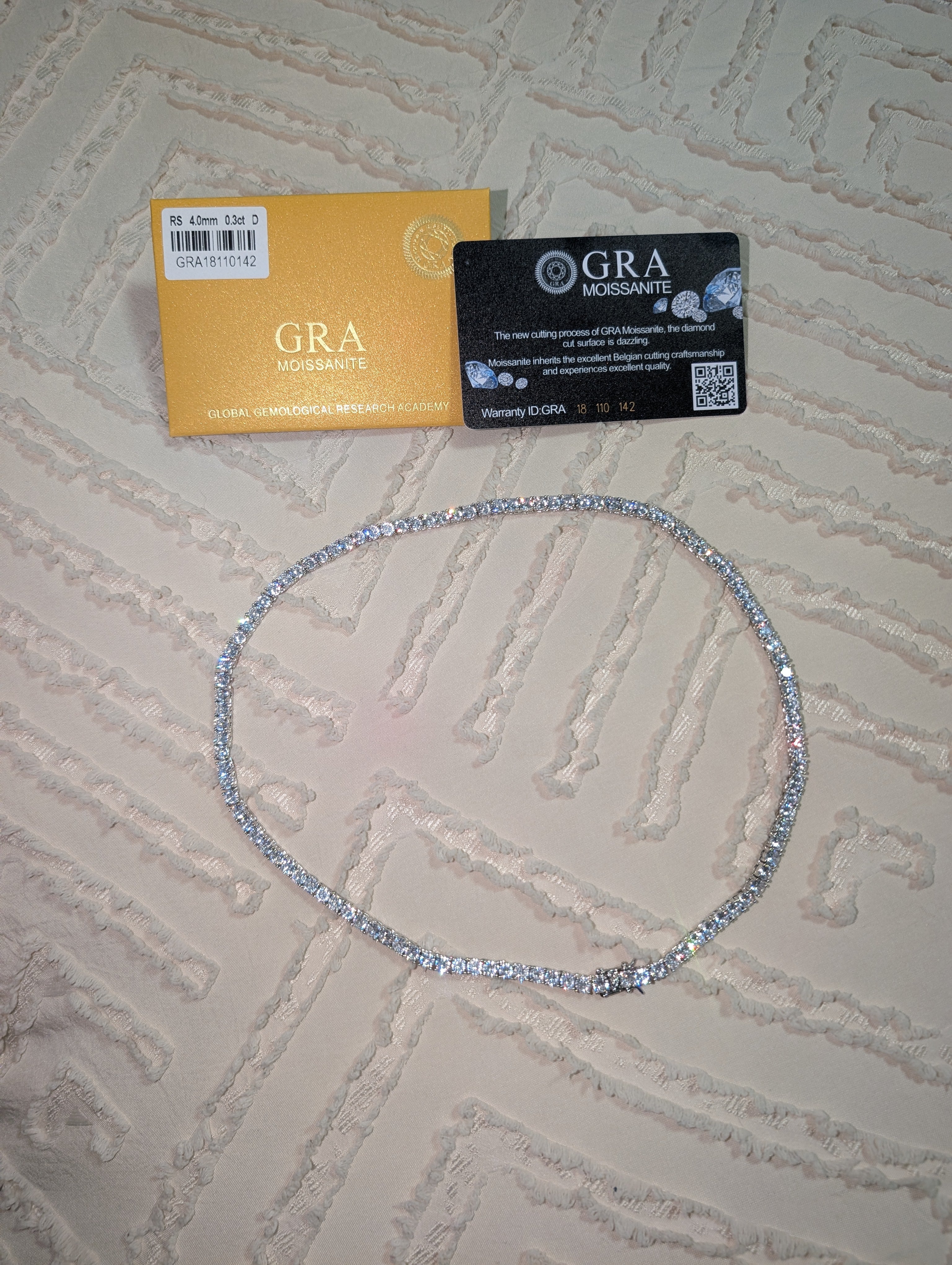 Moissanite tennis chain (18 inch, 4mm
